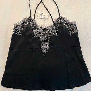 CAMINYC GISELE BLACK LACE CAMI Sz Small BNWT